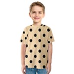 Polka Dots - Black on Navajo White Yellow Kid s Sport Mesh Tee