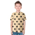 Polka Dots - Black on Navajo White Yellow Kid s Cotton Tee