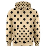 Polka Dots - Black on Navajo White Yellow Men s Zipper Hoodie