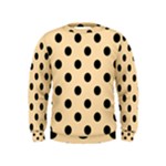 Polka Dots - Black on Navajo White Yellow Kid s Sweatshirt