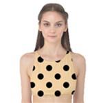 Polka Dots - Black on Navajo White Yellow Tank Bikini Top