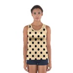 Polka Dots - Black on Navajo White Yellow Women s Sport Tank Top