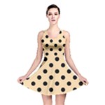 Polka Dots - Black on Navajo White Yellow Reversible Skater Dress