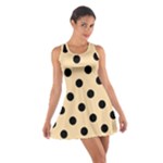 Polka Dots - Black on Navajo White Yellow Cotton Racerback Dress