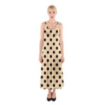 Polka Dots - Black on Navajo White Yellow Full Print Maxi Dress