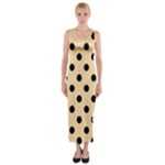 Polka Dots - Black on Navajo White Yellow Fitted Maxi Dress