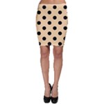 Polka Dots - Black on Navajo White Yellow Bodycon Skirt