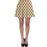 Polka Dots - Black on Navajo White Yellow Skater Skirt