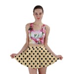 Polka Dots - Black on Navajo White Yellow Mini Skirt