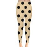 Polka Dots - Black on Navajo White Yellow Women s Leggings