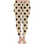 Polka Dots - Black on Navajo White Yellow Winter Leggings