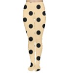 Polka Dots - Black on Navajo White Yellow Women s Tights