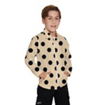 Polka Dots - Black on Navajo White Yellow Wind Breaker (Kids)