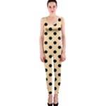 Polka Dots - Black on Navajo White Yellow OnePiece Catsuit