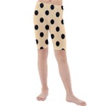 Polka Dots - Black on Navajo White Yellow Kid s Mid Length Swim Shorts