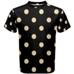 Polka Dots - Navajo White Yellow on Black Men s Cotton Tee