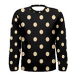 Polka Dots - Navajo White Yellow on Black Men s Long Sleeve T-shirt