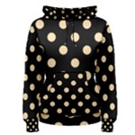 Polka Dots - Navajo White Yellow on Black Women s Pullover Hoodie