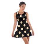 Polka Dots - Navajo White Yellow on Black Cotton Racerback Dress