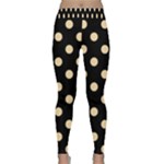 Polka Dots - Navajo White Yellow on Black Yoga Leggings