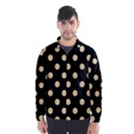 Polka Dots - Navajo White Yellow on Black Wind Breaker (Men)