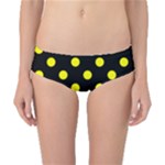 Polka Dots - Yellow on Black Classic Bikini Bottoms