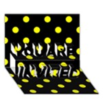 Polka Dots - Yellow on Black YOU ARE INVITED 3D Greeting Card (7x5)