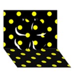 Polka Dots - Yellow on Black Clover 3D Greeting Card (7x5)