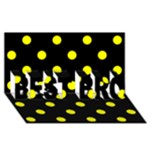 Polka Dots - Yellow on Black BEST BRO 3D Greeting Card (8x4)