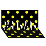 Polka Dots - Yellow on Black #1 DAD 3D Greeting Card (8x4)