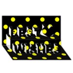 Polka Dots - Yellow on Black Best Wish 3D Greeting Card (8x4)