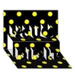 Polka Dots - Yellow on Black You Did It 3D Greeting Card (7x5)