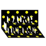 Polka Dots - Yellow on Black Laugh Live Love 3D Greeting Card (8x4)