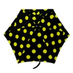 Polka Dots - Yellow on Black Mini Umbrella