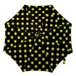 Polka Dots - Yellow on Black Hook Handle Umbrella (Small)