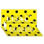 Polka Dots - Black on Canary Yellow Best Friends 3D Greeting Card (8x4)