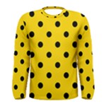 Polka Dots - Black on Gold Yellow Men s Long Sleeve T-shirt