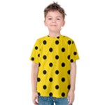 Polka Dots - Black on Gold Yellow Kid s Cotton Tee