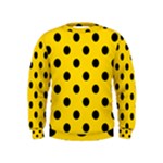 Polka Dots - Black on Gold Yellow Kid s Sweatshirt