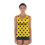 Polka Dots - Black on Gold Yellow Women s Sport Tank Top