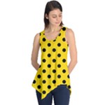 Polka Dots - Black on Gold Yellow Sleeveless Tunic