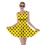 Polka Dots - Black on Gold Yellow Skater Dress