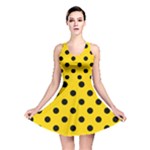 Polka Dots - Black on Gold Yellow Reversible Skater Dress