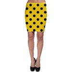 Polka Dots - Black on Gold Yellow Bodycon Skirt