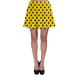 Polka Dots - Black on Gold Yellow Skater Skirt