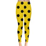 Polka Dots - Black on Gold Yellow Women s Leggings