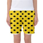 Polka Dots - Black on Gold Yellow Women s Basketball Shorts