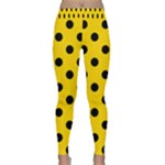 Polka Dots - Black on Gold Yellow Yoga Leggings