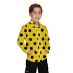 Polka Dots - Black on Gold Yellow Wind Breaker (Kids)