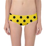 Polka Dots - Black on Gold Yellow Classic Bikini Bottoms